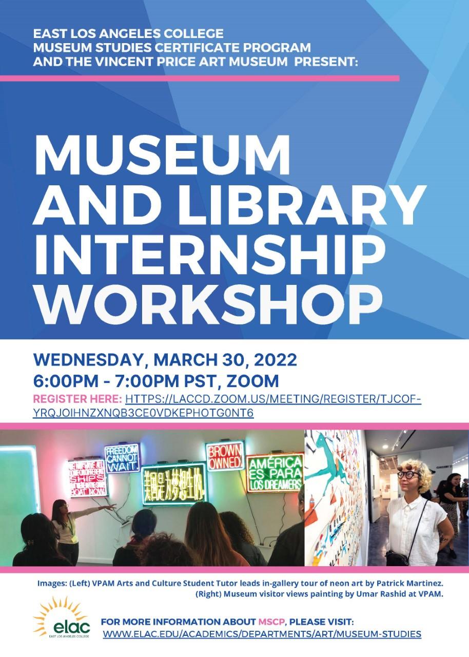 Museum and Library Internship Workshop Flyer Event