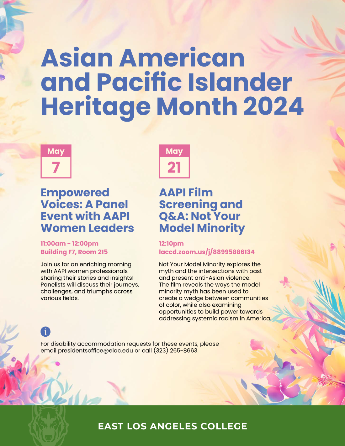 ELAC AAPI Heritage Month Events May 2024