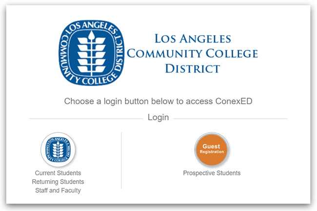 Banner of Login Button LACCD