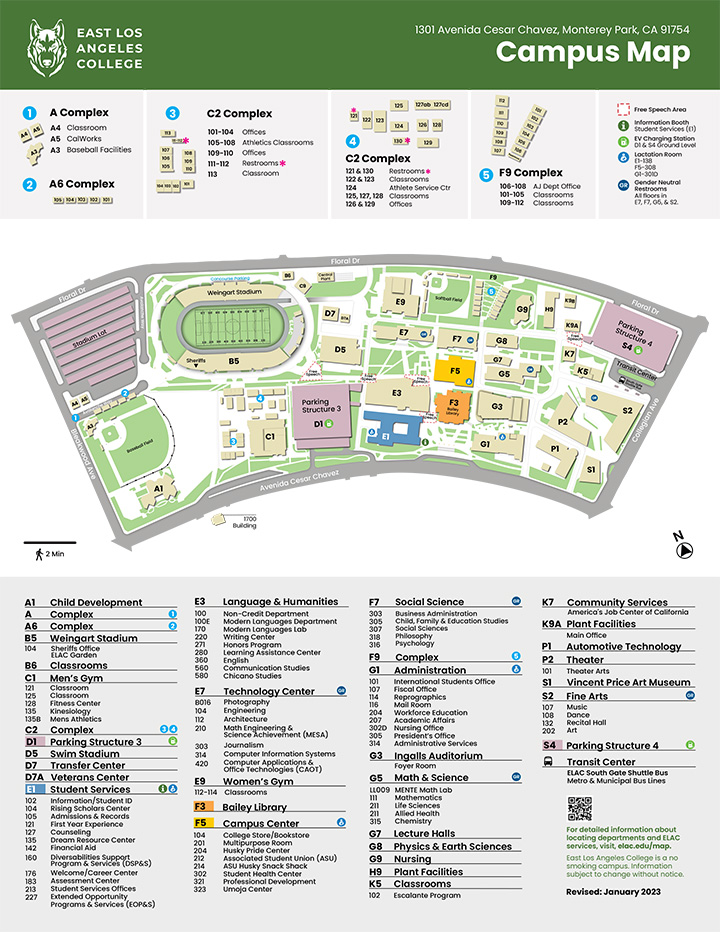 Campus Map of ELAC