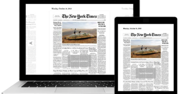 Picture of a laptop and tablet showing the New York Times Website