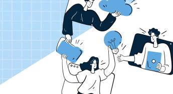 illustration of people working together