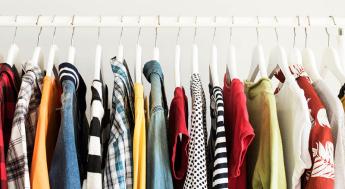 Rack of clothing.