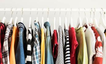 Rack of clothing.