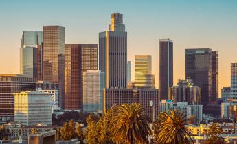 Photograph of Los Angeles skyline.