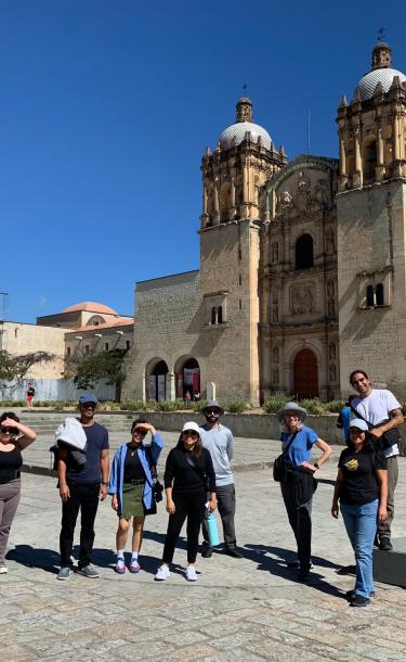 ELAC students in front of the 'Catedral Metropolitana de Oaxaca' in Oaxaca City. 