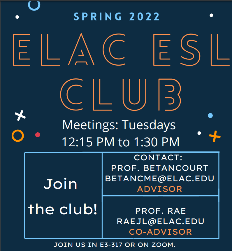ELAC ESL Club User Information