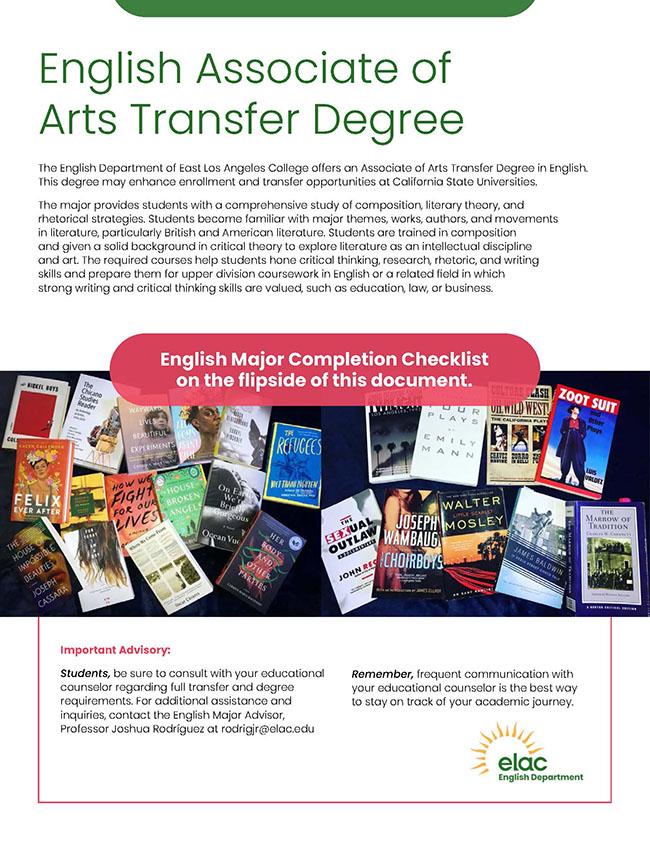 English Associate of Arts Transfer Degree Poster