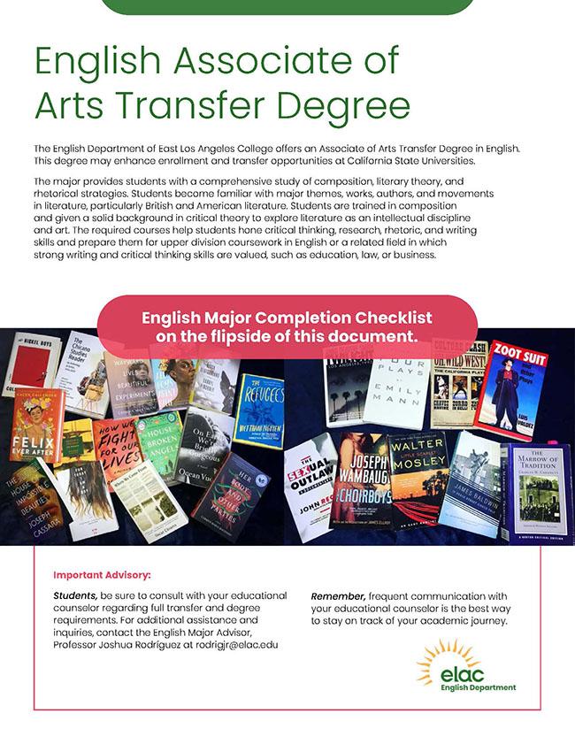 English Associate of Arts Transfer Degree Poster