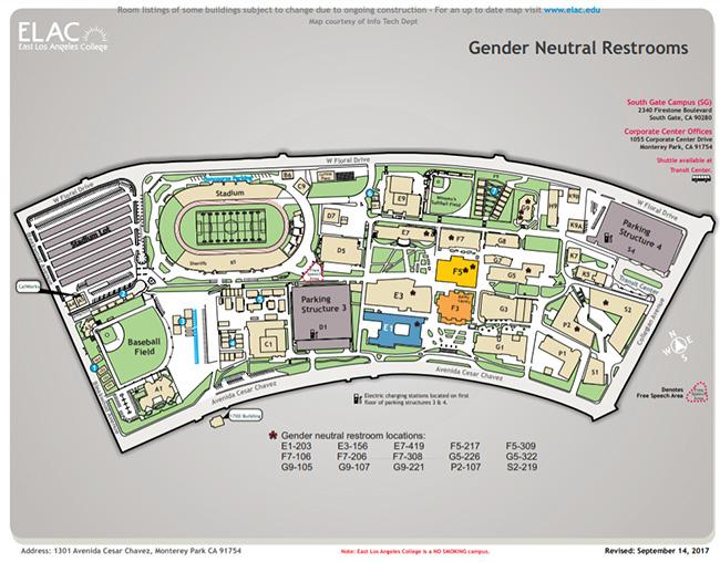 Map of Neutral Gender Restroom