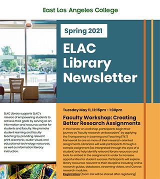 ELAC Library Newsletter Banner