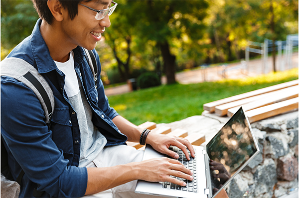 Student Using Laptop