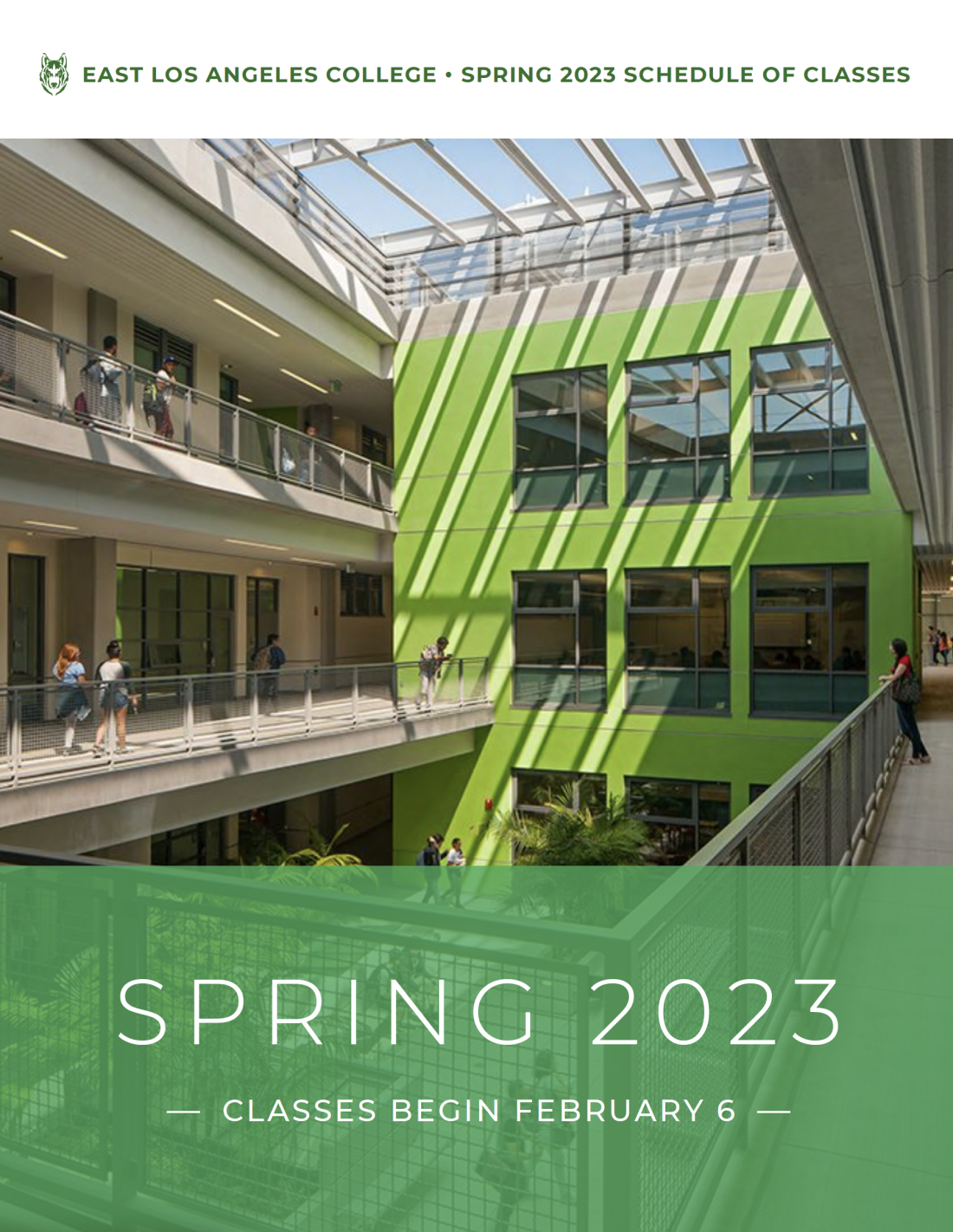 Cover of the Spring 2023 Class Schedule