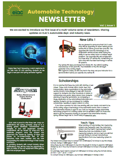 Screenshot of Automobile Technology Newsletter