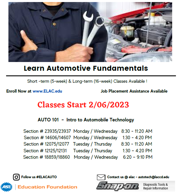 Screenshot of Learn Automotive Fundamentals Flyer