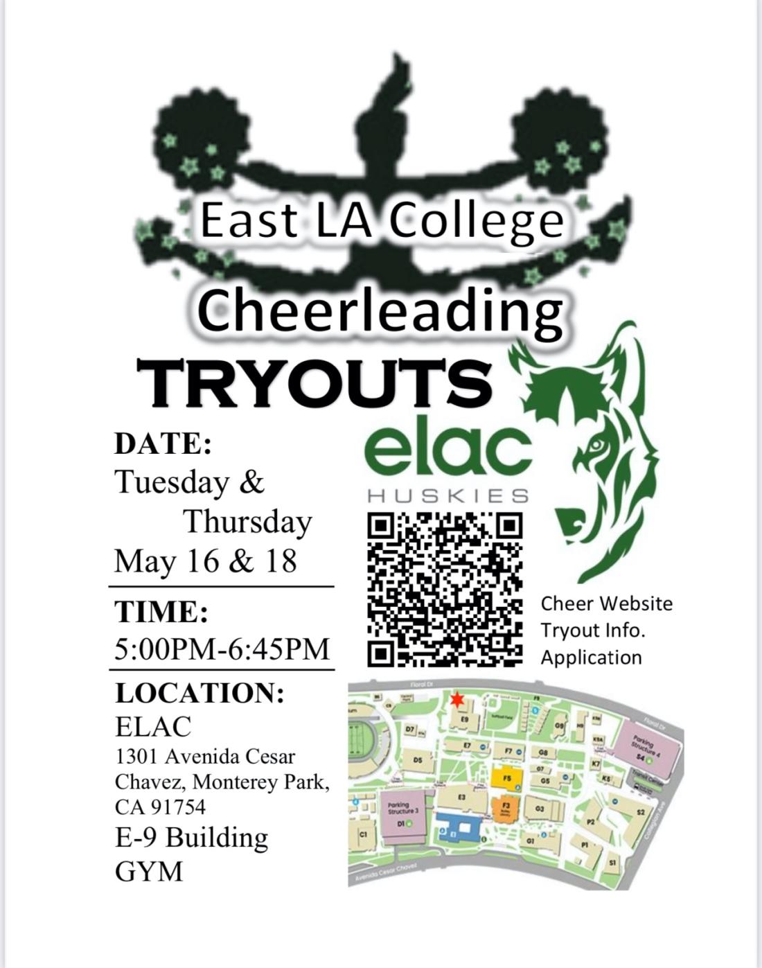 ELAC Cheer Tryout flyer
