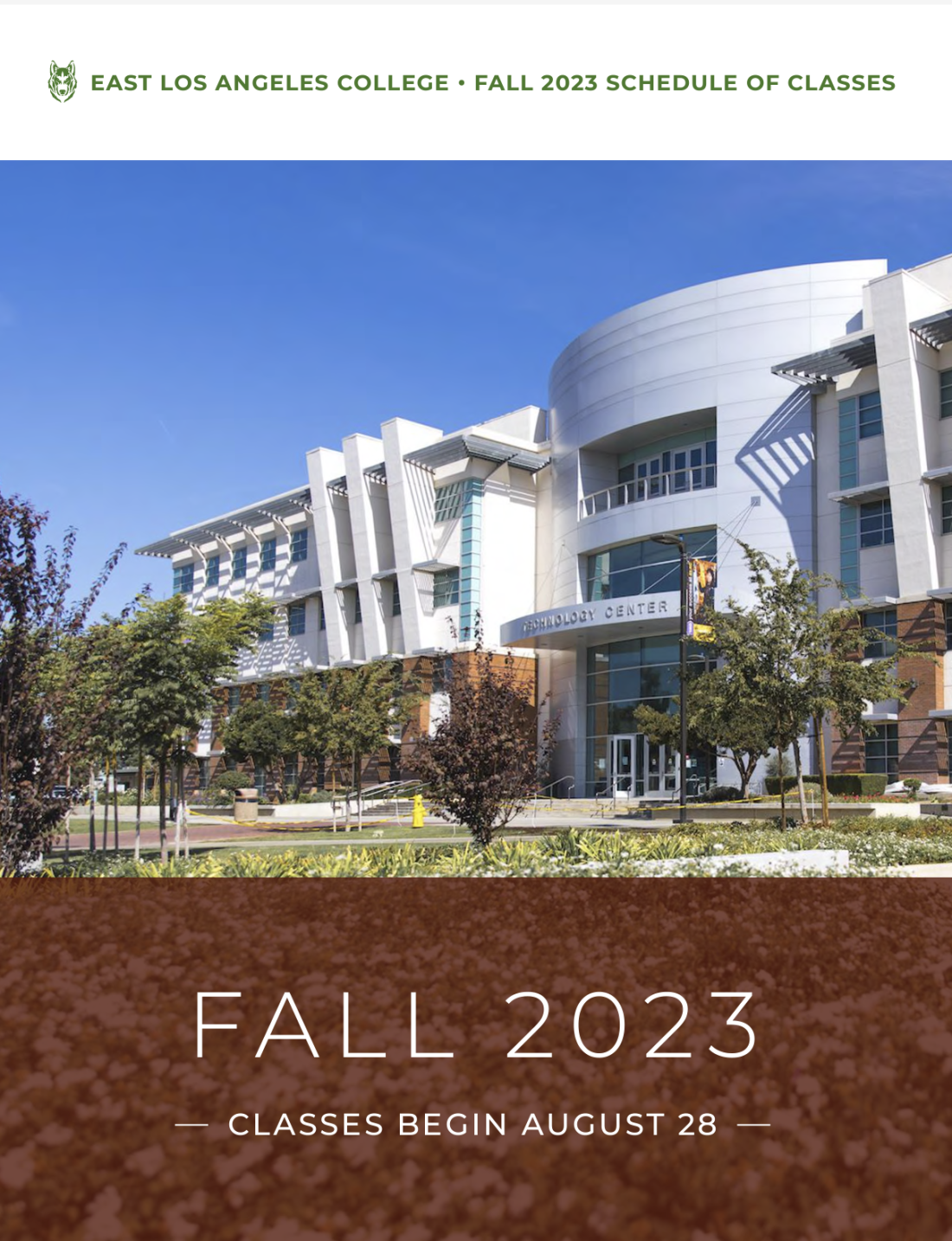 Fall 2023 Schedule Cover