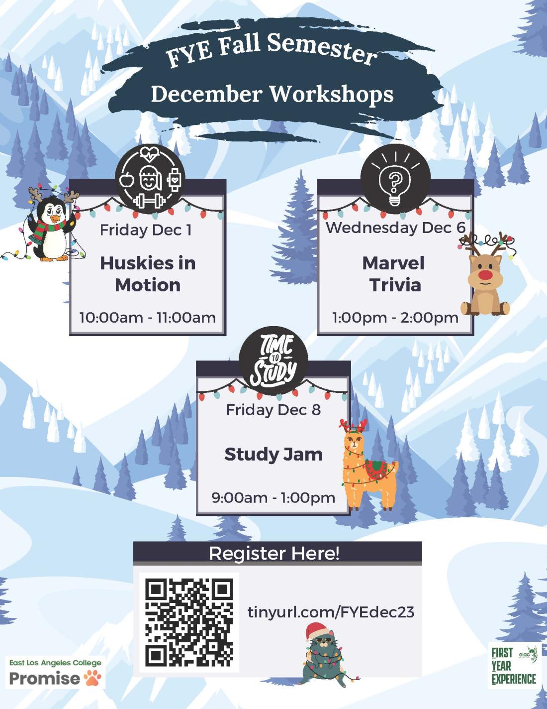 FYE December Workshops