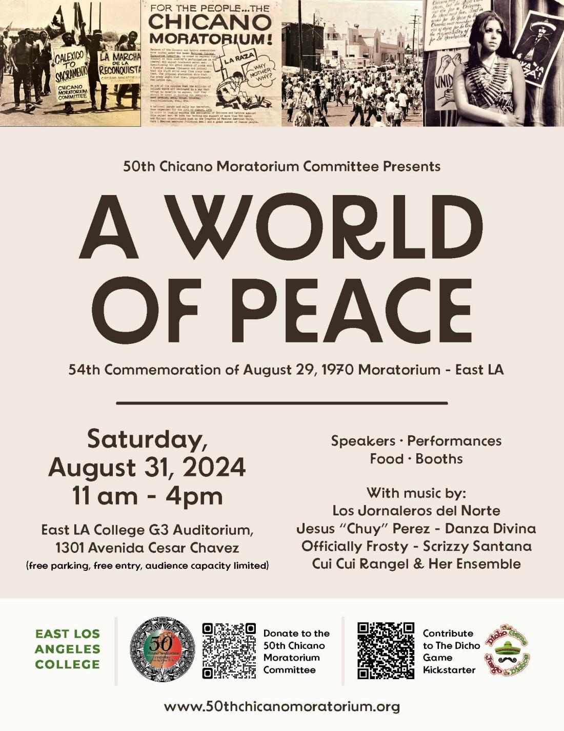 Chicano Moratorium A World of Peace August 2024