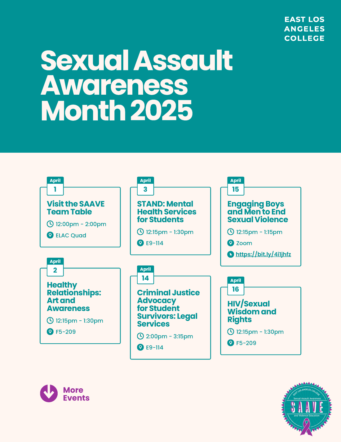 ELAC SAAVE Sexual Assault Awareness Month 2025 Events_Page_1