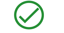 Green Tick (Check Mark) in White Circle with Outer Green Ring