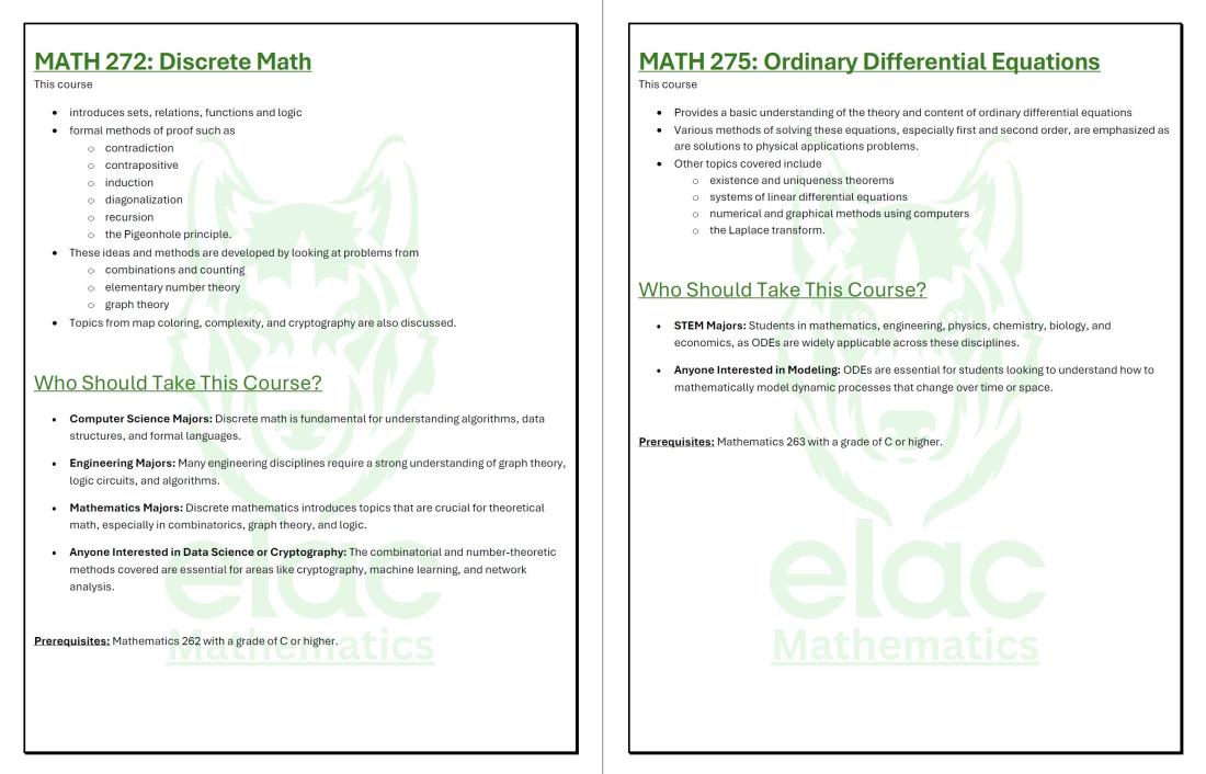 4 STEM math classes