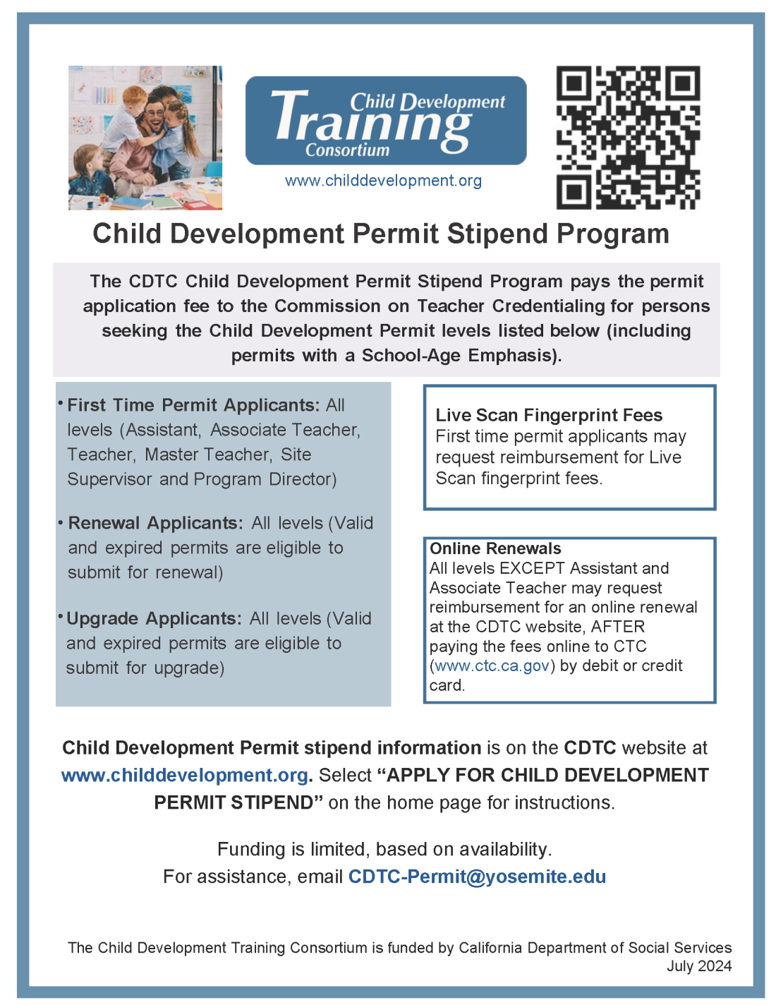 Flyer about CDTC Permit Stipend