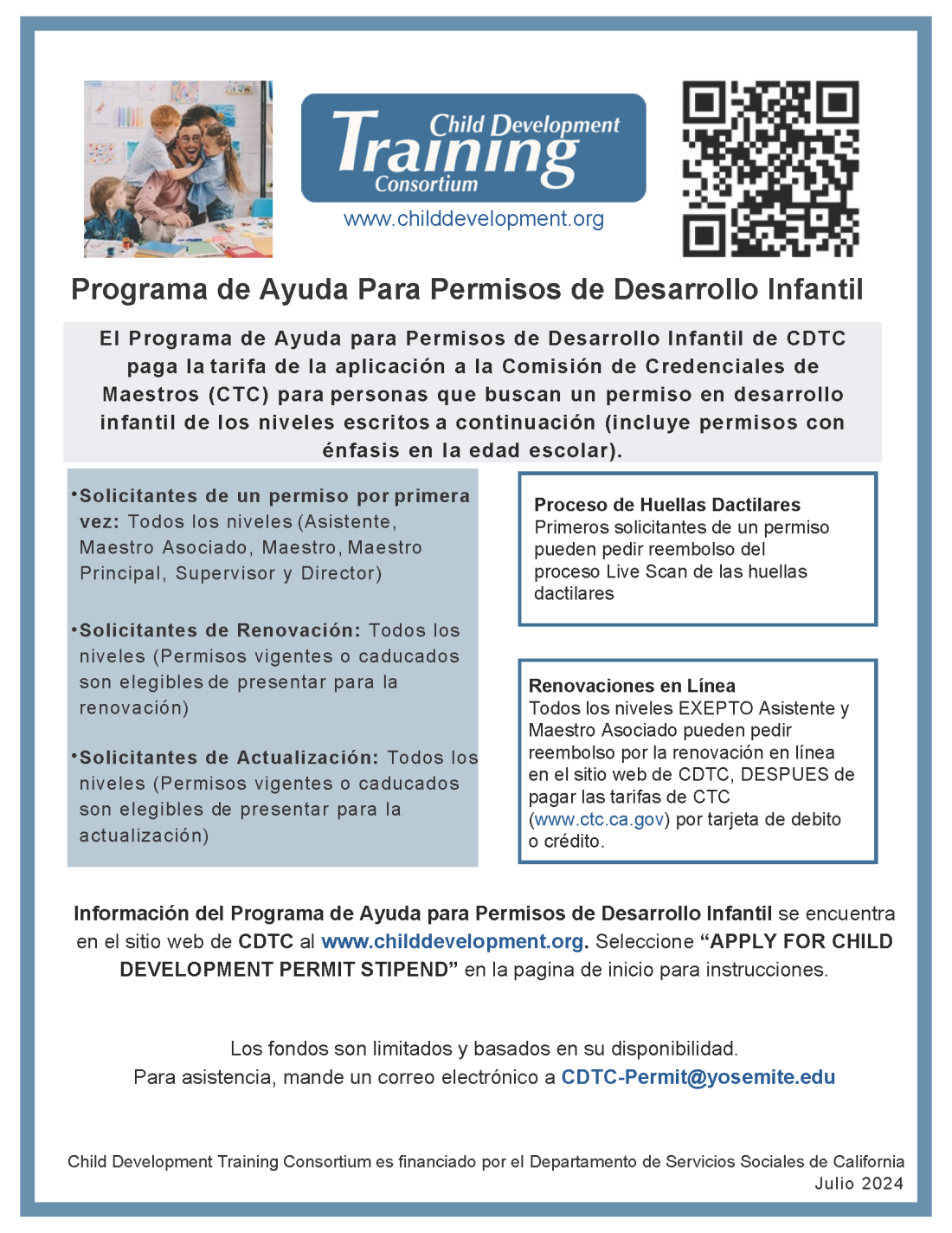 Permit information in Spanish