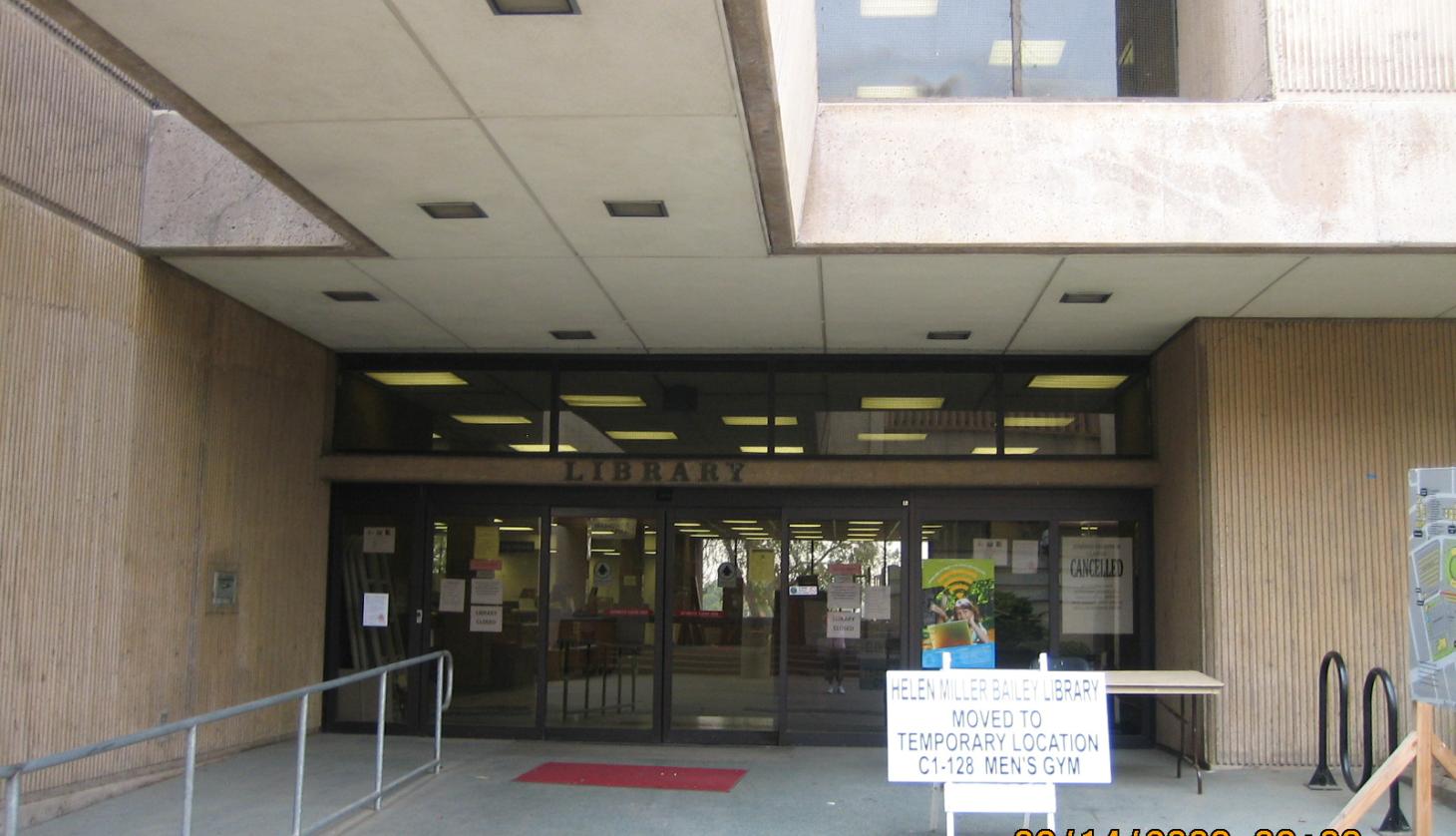 One of the entrances to the old library.