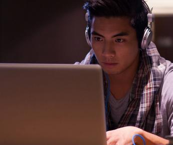  Teenager on His Laptop
